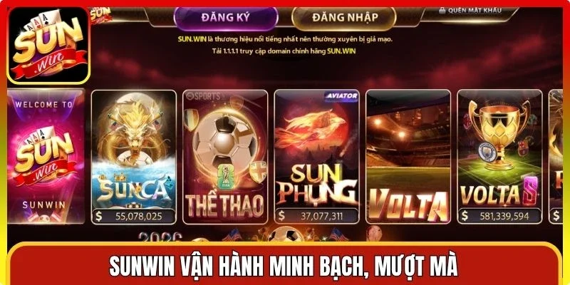 Sunwin vận hành minh bạch, mượt mà